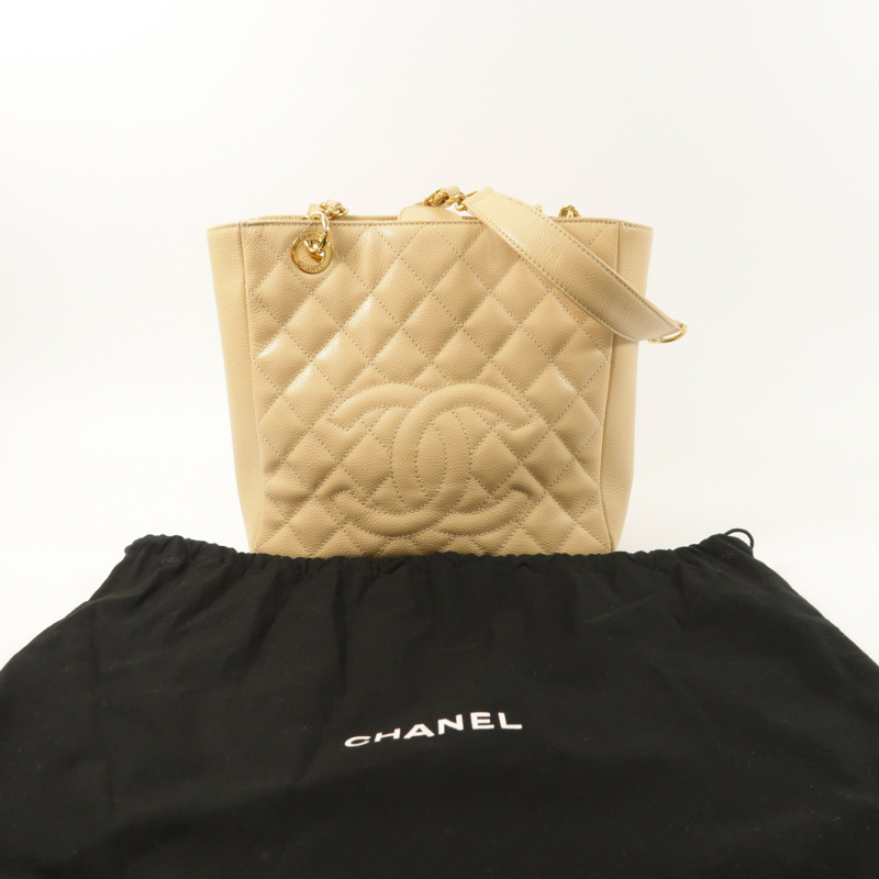 CHANEL 牛皮皮革PST金扣鏈帶肩背袋-9