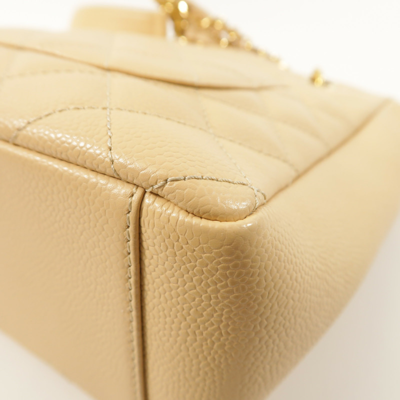 CHANEL 牛皮皮革PST金扣鏈帶肩背袋-12