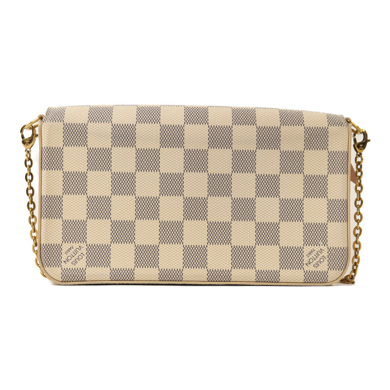 LOUIS VUITTON Damier Azur Felicie Pochette金扣鏈帶手挽肩背兩用袋-1