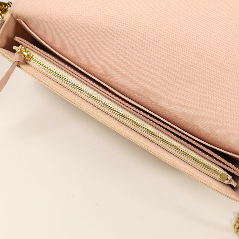 LOUIS VUITTON Damier Azur Felicie Pochette金扣鏈帶手挽肩背兩用袋-4