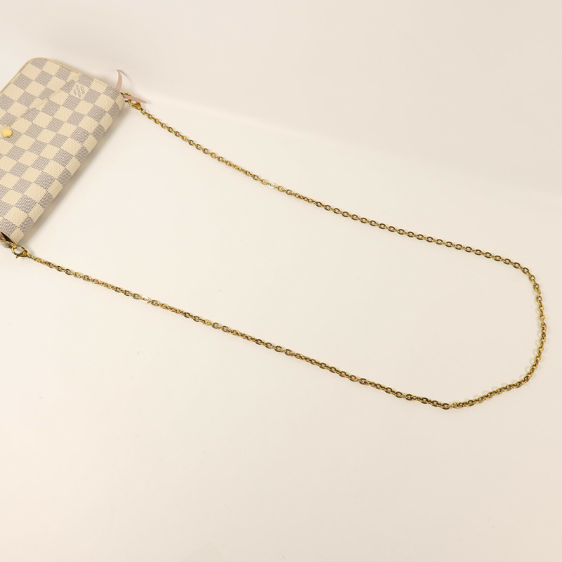LOUIS VUITTON Damier Azur Felicie Pochette金扣鏈帶手挽肩背兩用袋-8