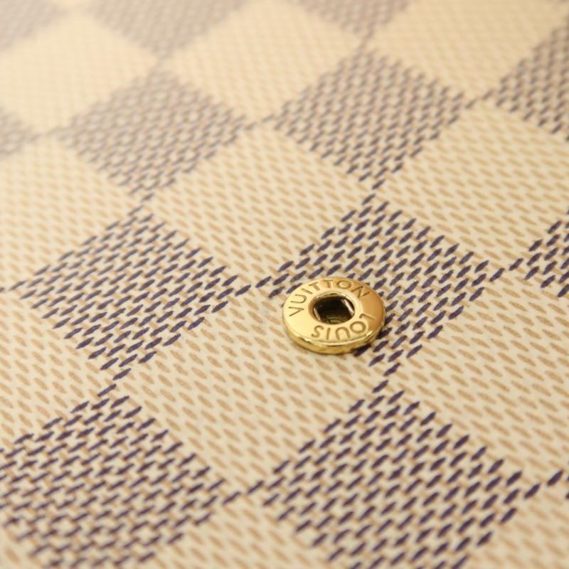 LOUIS VUITTON Damier Azur Felicie Pochette金扣鏈帶手挽肩背兩用袋-10