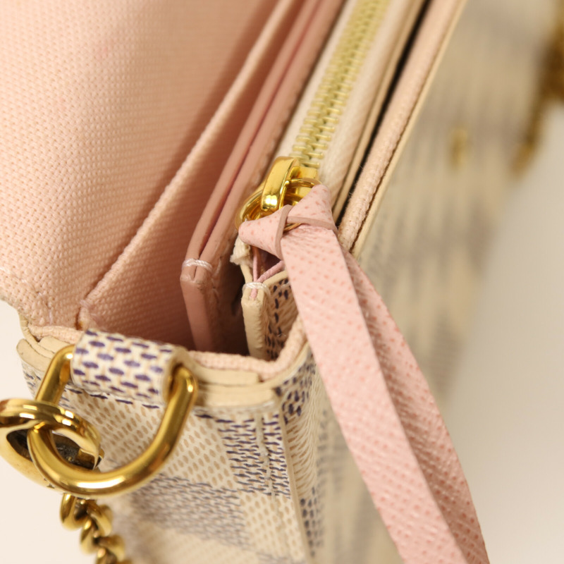 LOUIS VUITTON Damier Azur Felicie Pochette金扣鏈帶手挽肩背兩用袋-11