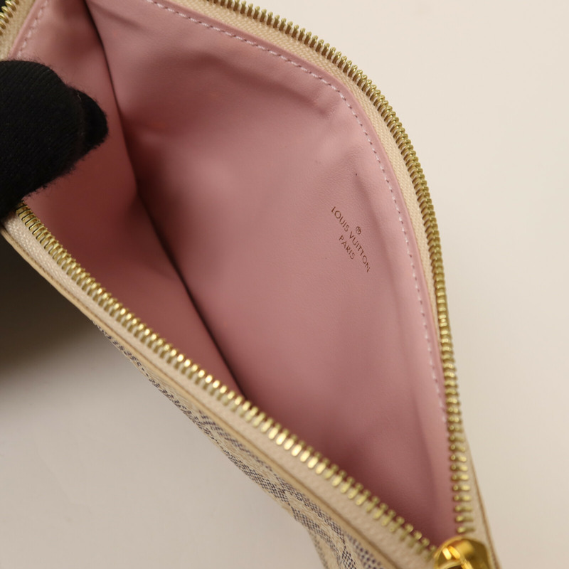 LOUIS VUITTON Damier Azur Felicie Pochette金扣鏈帶手挽肩背兩用袋-19