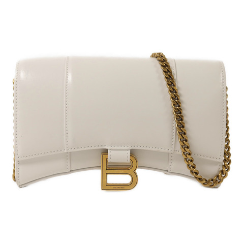 BALENCIAGA 牛皮皮革Hourglass Wallet On Chain金扣鏈帶肩背袋