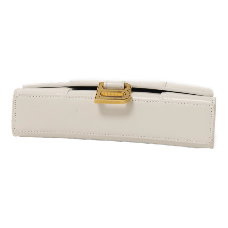 BALENCIAGA 牛皮皮革Hourglass Wallet On Chain金扣鏈帶肩背袋-3