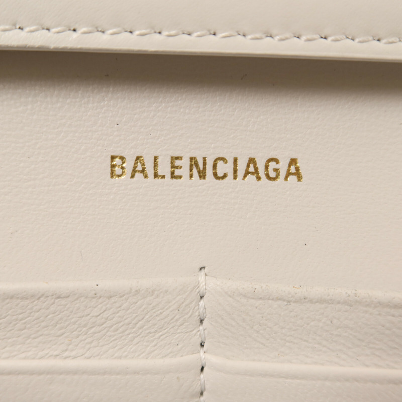 BALENCIAGA 牛皮皮革Hourglass Wallet On Chain金扣鏈帶肩背袋-5