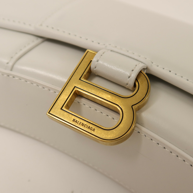 BALENCIAGA 牛皮皮革Hourglass Wallet On Chain金扣鏈帶肩背袋-9