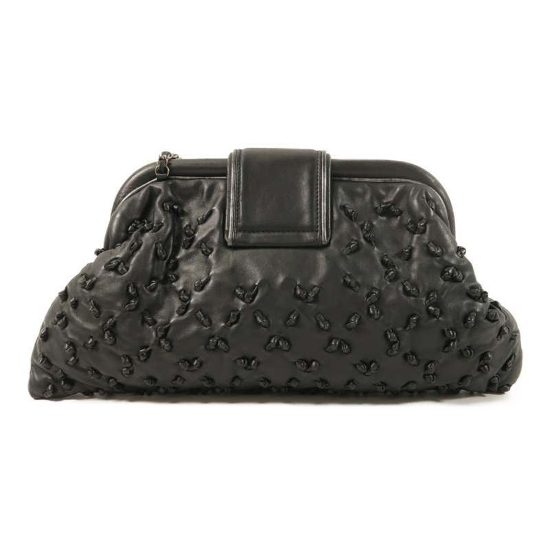 CHANEL 羊皮皮革Chic Knot Clutch Bag鏈帶肩背袋-1