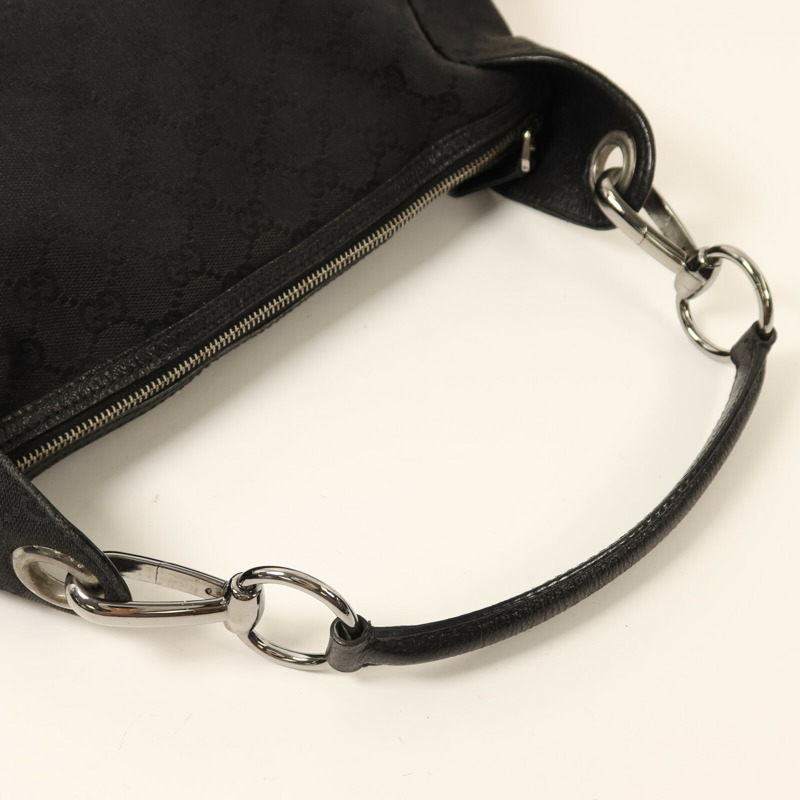 GUCCI 帆布Shoulder Bag銀扣肩背袋-7