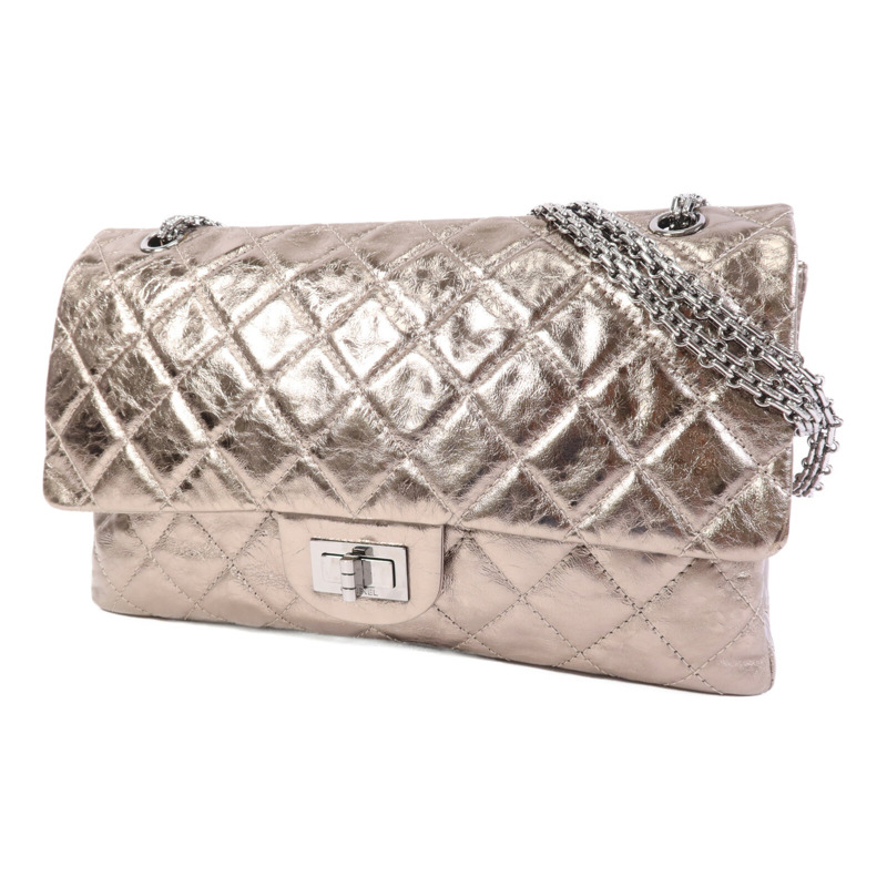 CHANEL 牛皮皮革2.55 Large銀扣鏈帶肩背袋-2