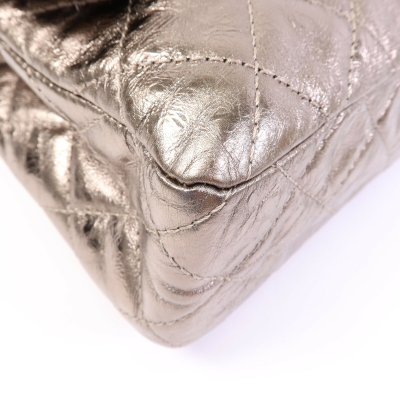 CHANEL 牛皮皮革2.55 Large銀扣鏈帶肩背袋-11