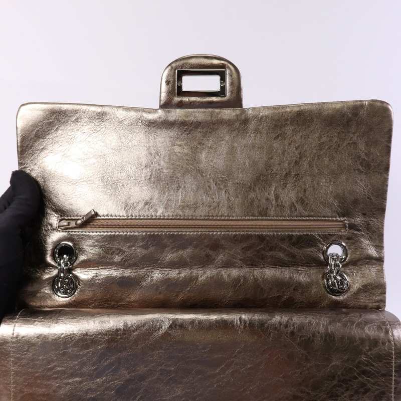 CHANEL 牛皮皮革2.55 Large銀扣鏈帶肩背袋-14