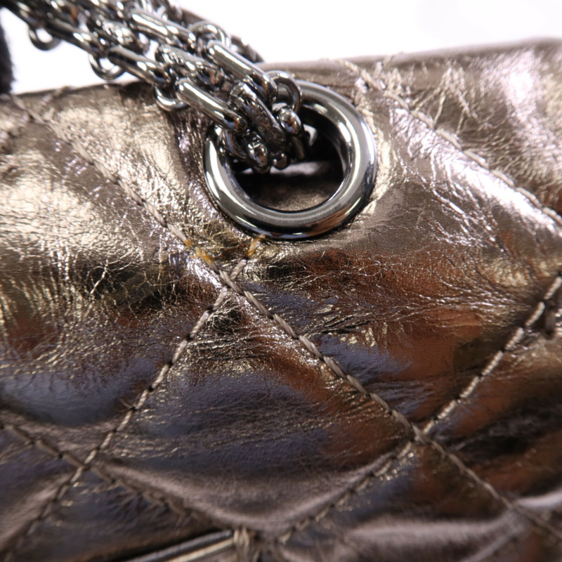 CHANEL 牛皮皮革2.55 Large銀扣鏈帶肩背袋-17