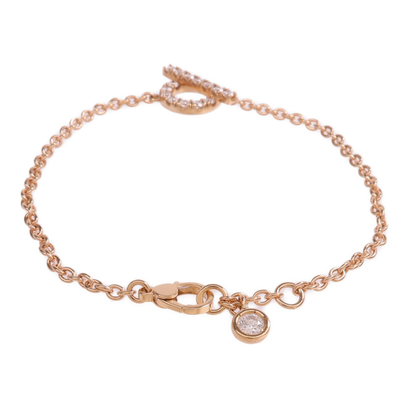 HERMES 18K玫瑰金Finesse Bracelet鑽石手鏈-2