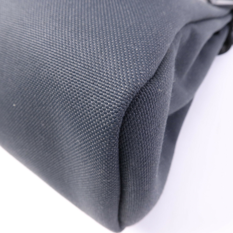 HERMES 皮革/帆布Herbag PM銀扣手挽肩背兩用袋Ardoise-12