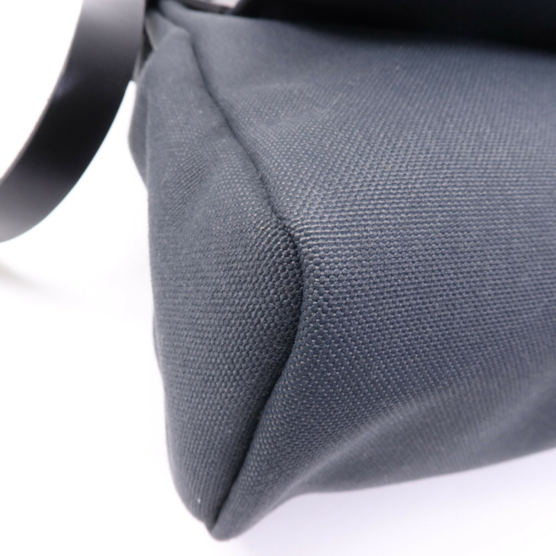 HERMES 皮革/帆布Herbag PM銀扣手挽肩背兩用袋Ardoise-13