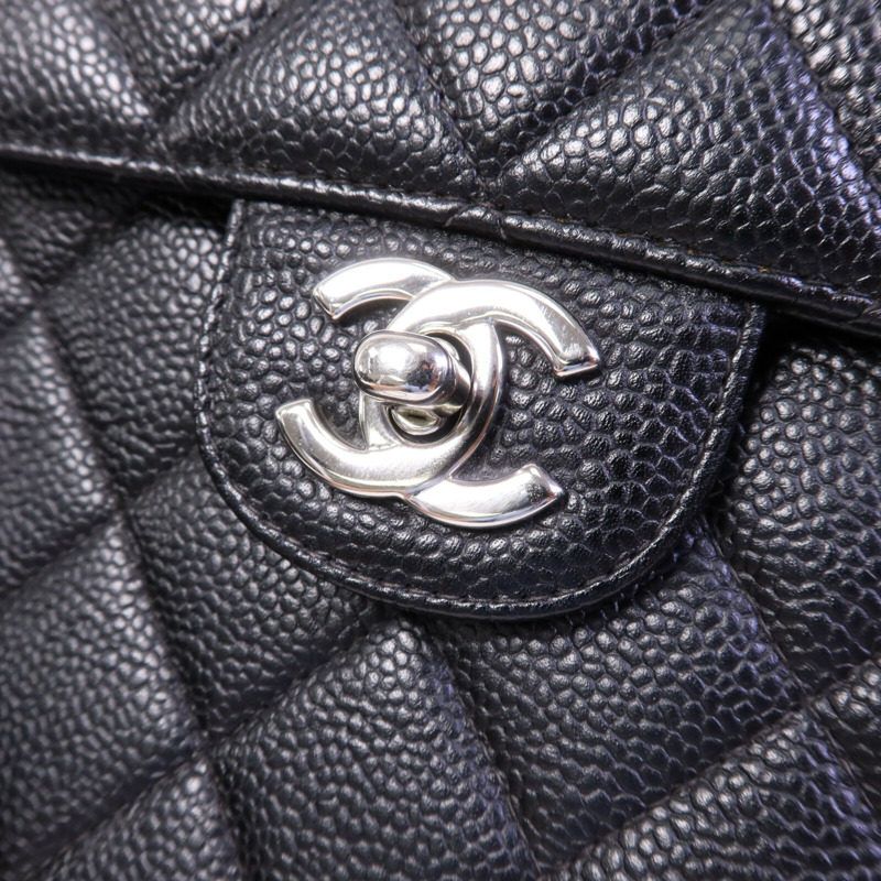 CHANEL 牛皮皮革Vintage Classic Flap Large銀扣鏈帶肩背袋-6