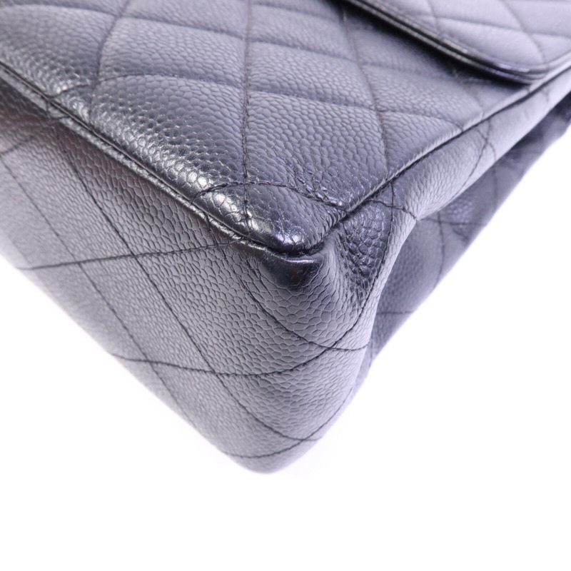 CHANEL 牛皮皮革Vintage Classic Flap Large銀扣鏈帶肩背袋-10