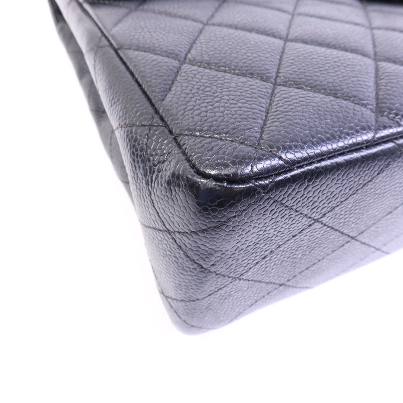 CHANEL 牛皮皮革Vintage Classic Flap Large銀扣鏈帶肩背袋-11