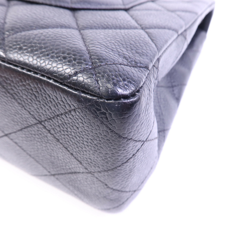 CHANEL 牛皮皮革Vintage Classic Flap Large銀扣鏈帶肩背袋-12