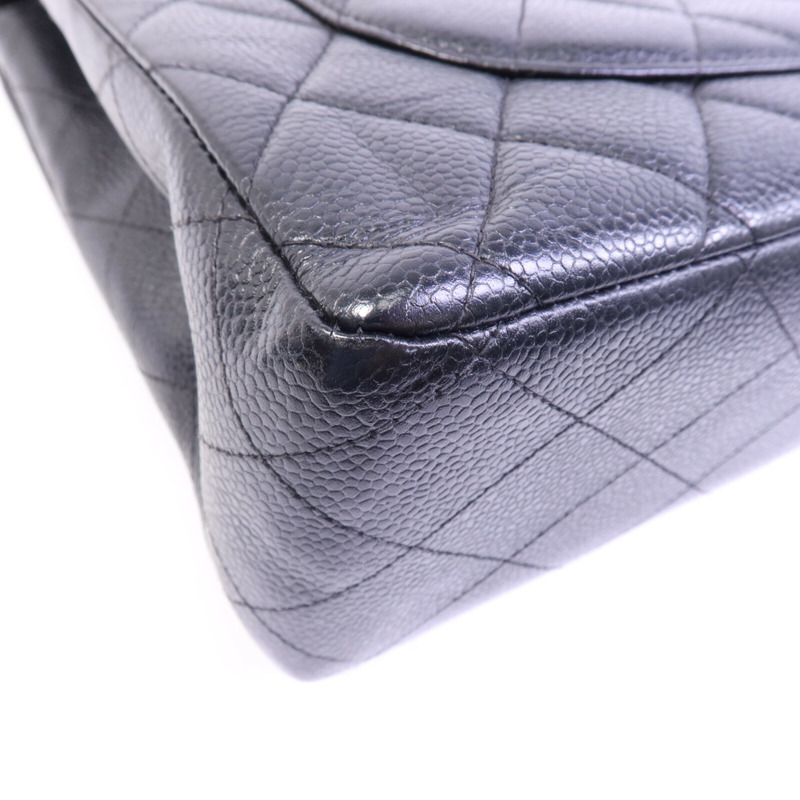 CHANEL 牛皮皮革Vintage Classic Flap Large銀扣鏈帶肩背袋-13