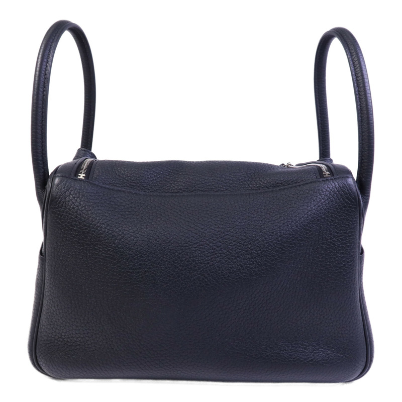 HERMES Clemence皮革Lindy 26手挽肩背兩用袋Noir-1