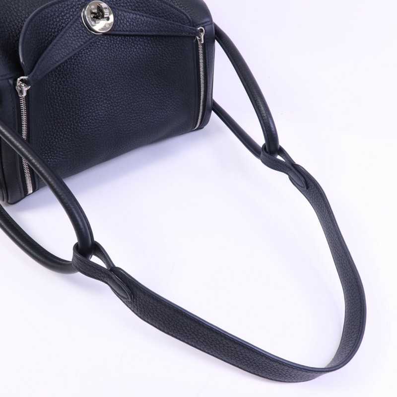 HERMES Clemence皮革Lindy 26手挽肩背兩用袋Noir-8