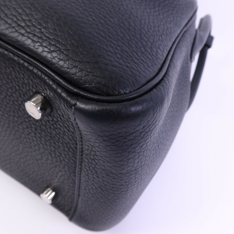 HERMES Clemence皮革Lindy 26手挽肩背兩用袋Noir-9