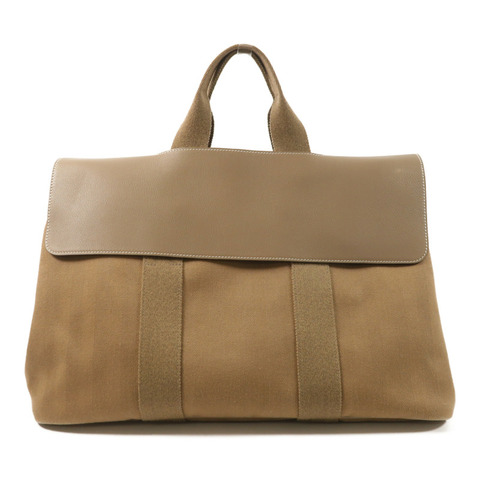 HERMES 【Hermes Fair】帆布Valparaiso銀扣手挽袋Etoupe