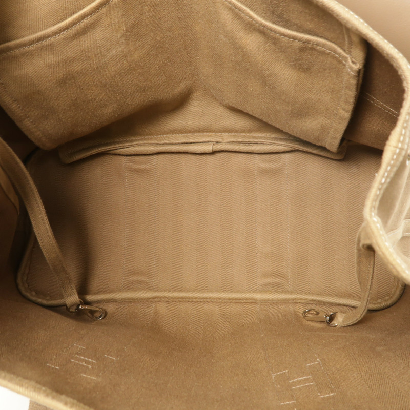 HERMES 帆布Valparaiso銀扣手挽袋Etoupe-4