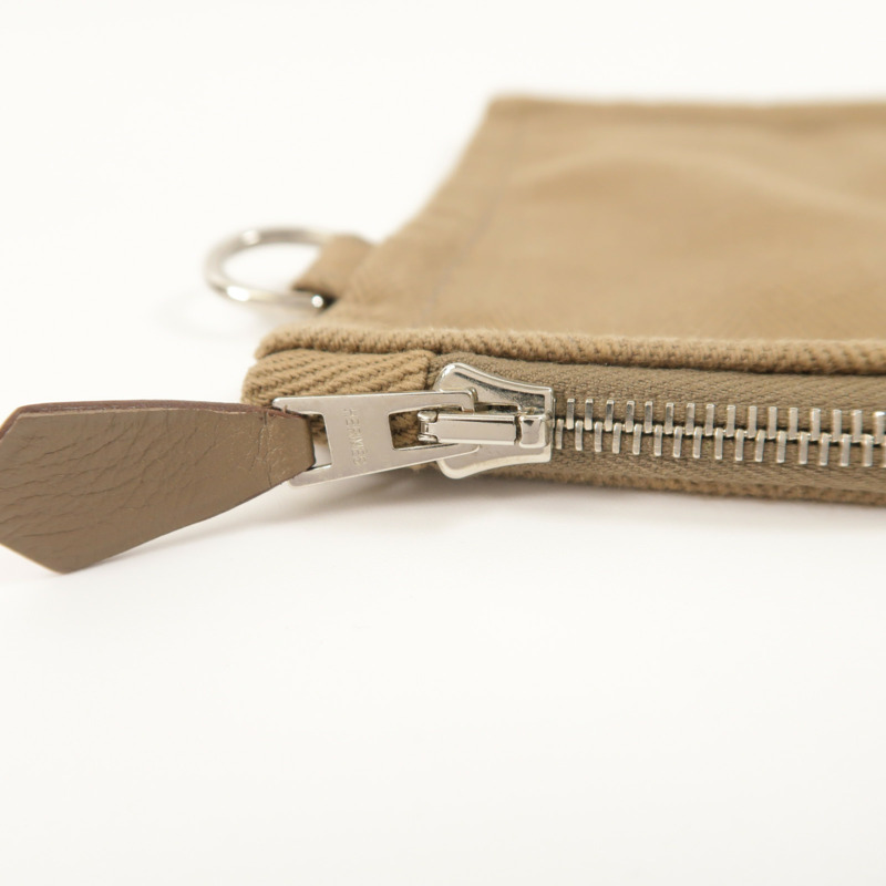 HERMES 帆布Valparaiso銀扣手挽袋Etoupe-18