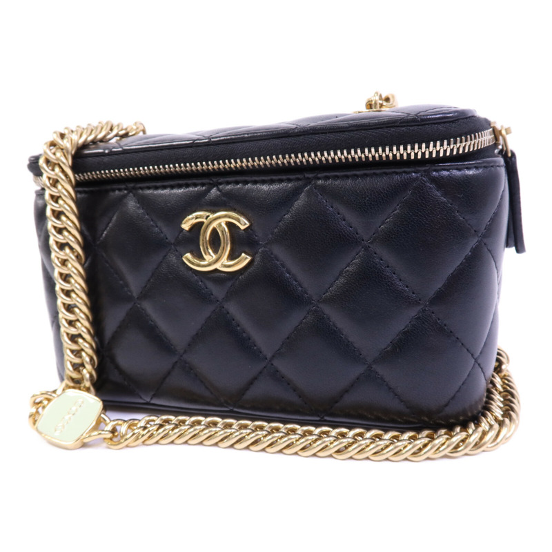 CHANEL 牛皮皮革Vanity Case金扣肩背袋-2