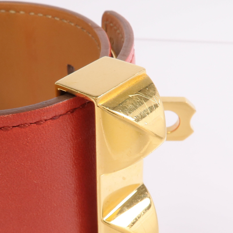 HERMES Swift皮革Collier De Chien CDC金扣手帶Capucine-10