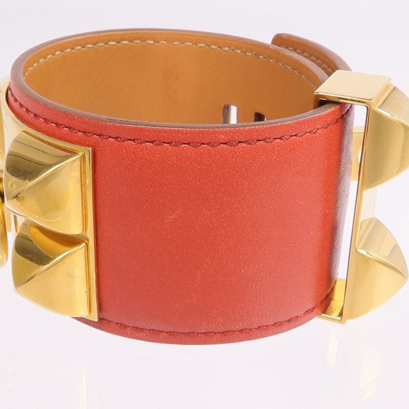 HERMES Swift皮革Collier De Chien CDC金扣手帶Capucine-11