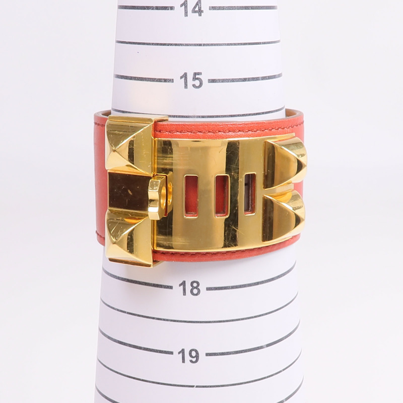 HERMES Swift皮革Collier De Chien CDC金扣手帶Capucine-14