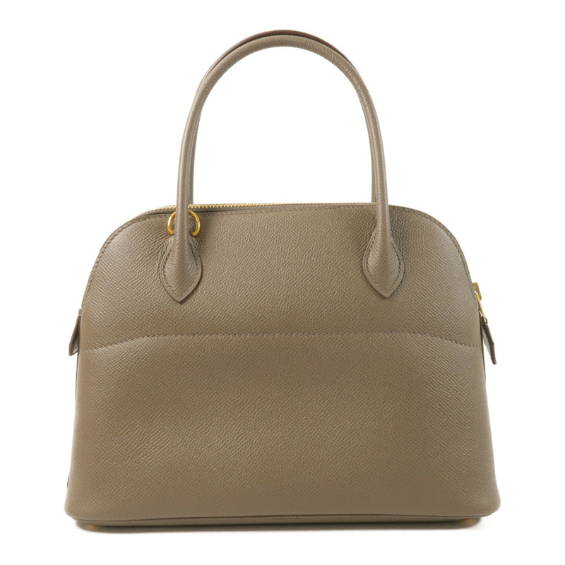 HERMES Epsom皮革Bolide 27金扣手挽肩背兩用袋Etain-1