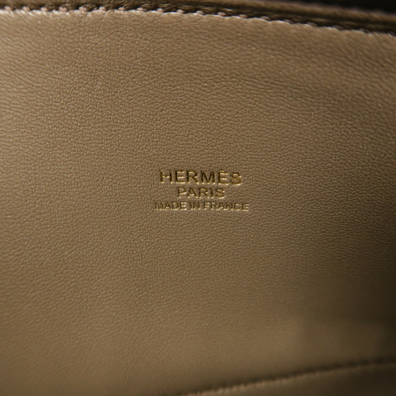 HERMES Epsom皮革Bolide 27金扣手挽肩背兩用袋Etain-5