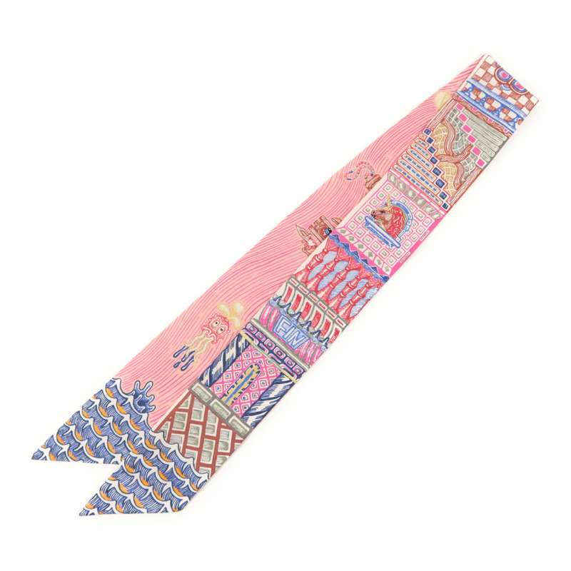 HERMES 絲質Twilly絲巾-1