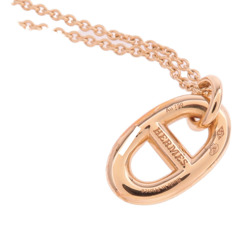 HERMES 18K玫瑰金Farandoie Pendant項鍊-7