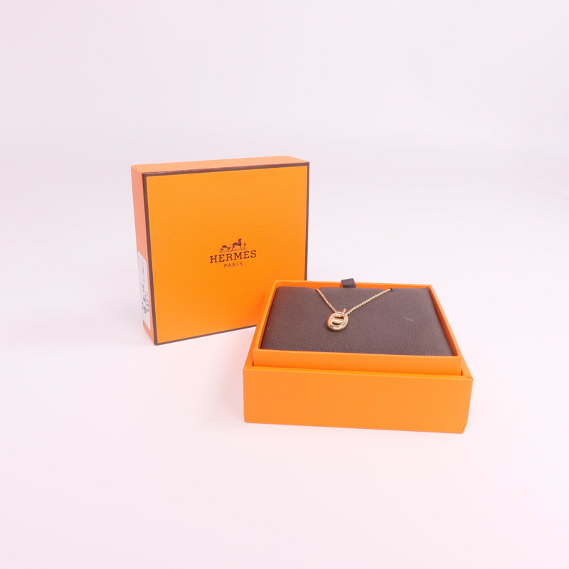 HERMES 18K玫瑰金Farandoie Pendant項鍊-8