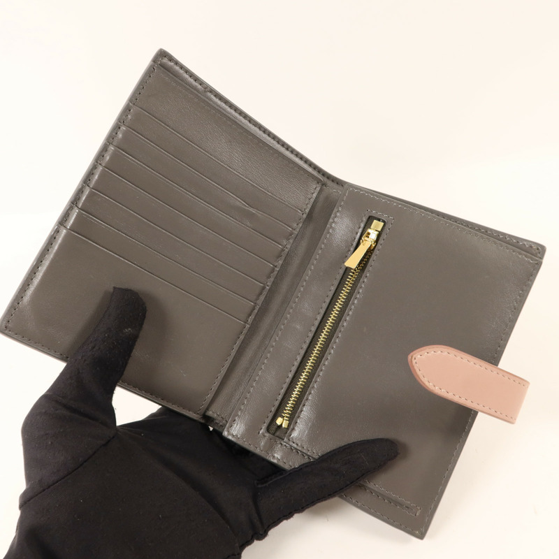 CELINE 牛皮皮革Medium Strap Wallet金扣錢包-4