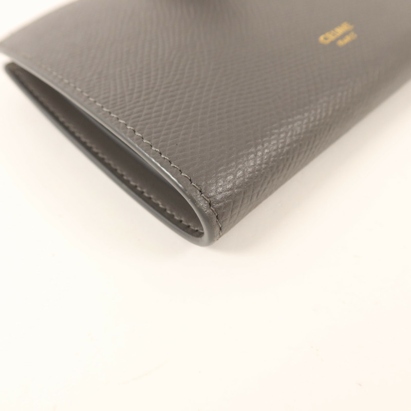 CELINE 牛皮皮革Medium Strap Wallet金扣錢包-12