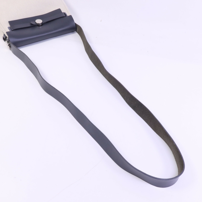 HERMES 帆布Mini Herbag銀扣肩背袋Ardoise-8