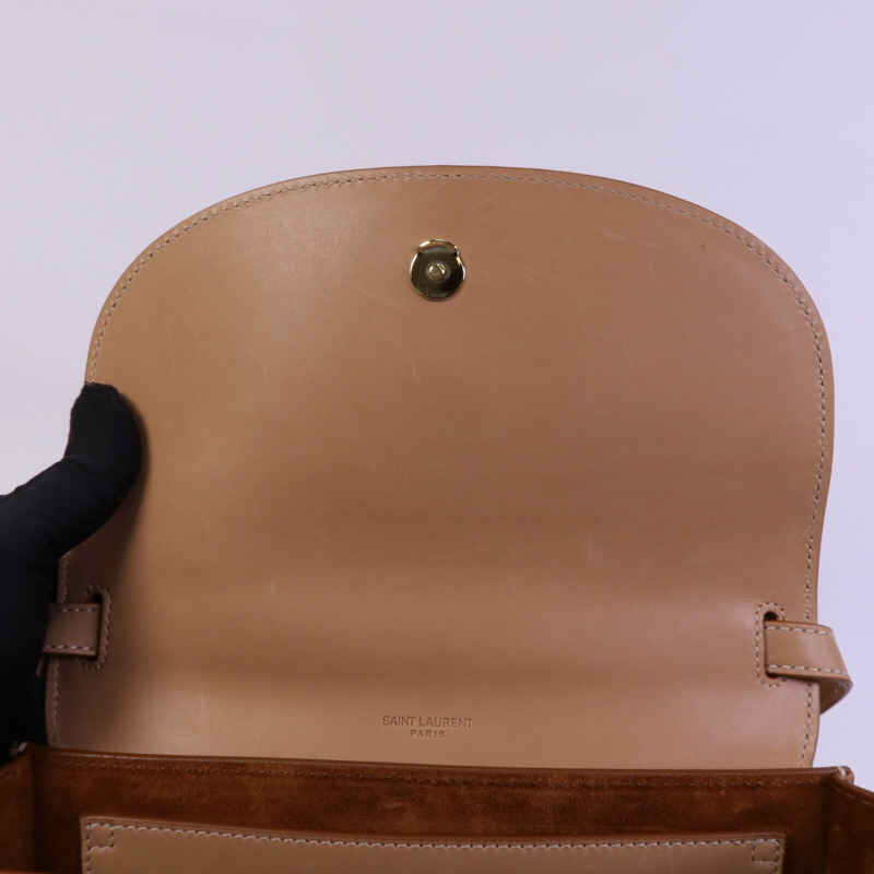 YVES SAINT LAURENT 牛皮皮革Kaia Bag金扣肩背袋-14