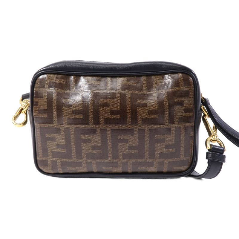 FENDI 塗層帆布Shoulder Bag金扣肩背袋-1