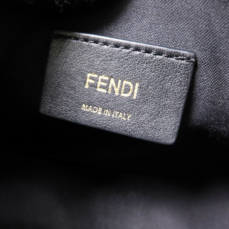 FENDI 塗層帆布Shoulder Bag金扣肩背袋-5