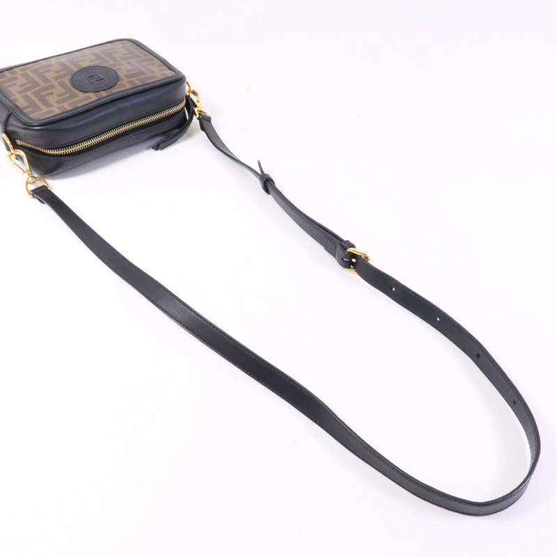 FENDI 塗層帆布Shoulder Bag金扣肩背袋-8