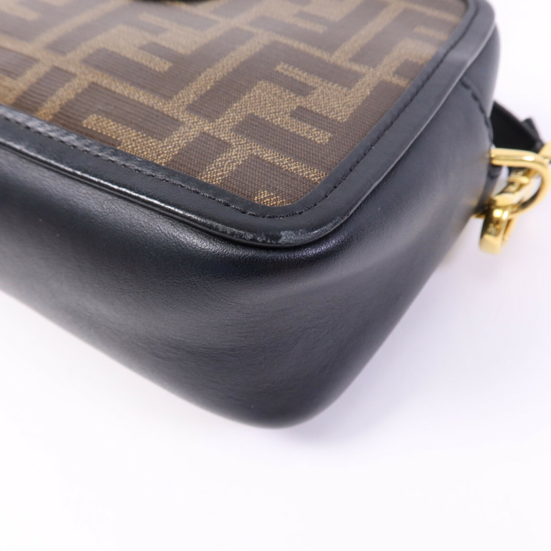 FENDI 塗層帆布Shoulder Bag金扣肩背袋-9
