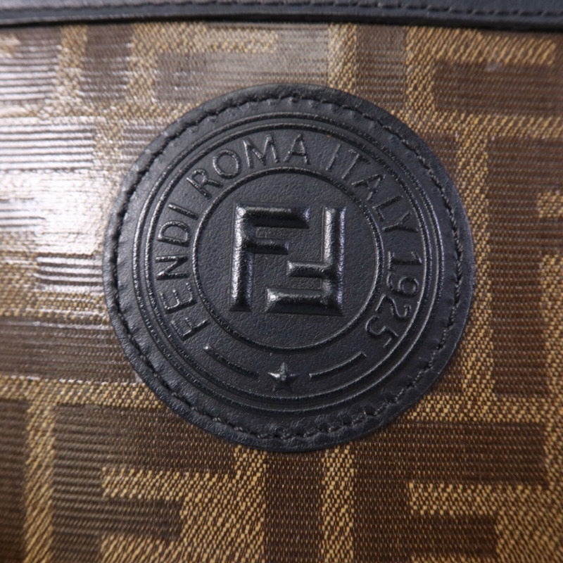 FENDI 塗層帆布Shoulder Bag金扣肩背袋-14